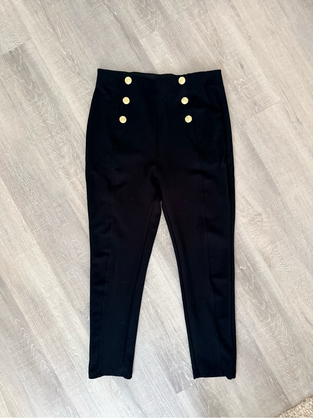 ZARA Black High-Waist Button Detail Pants- size XXL